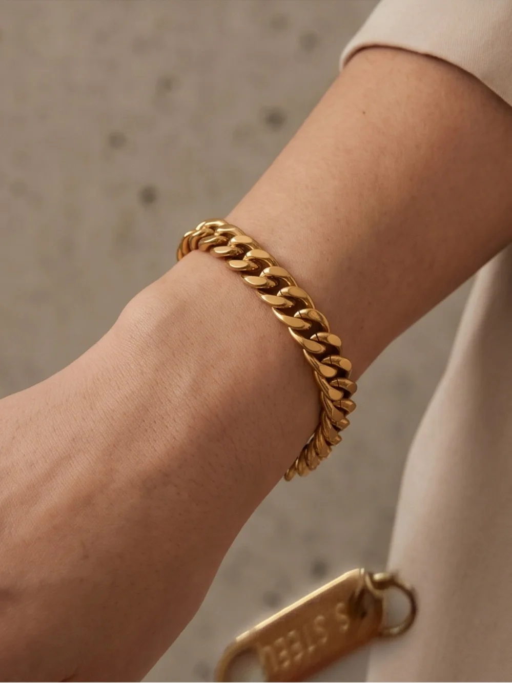 Gold Cuban Link Bracelet for Men - Polished Chain 7.5 -9.5 inch